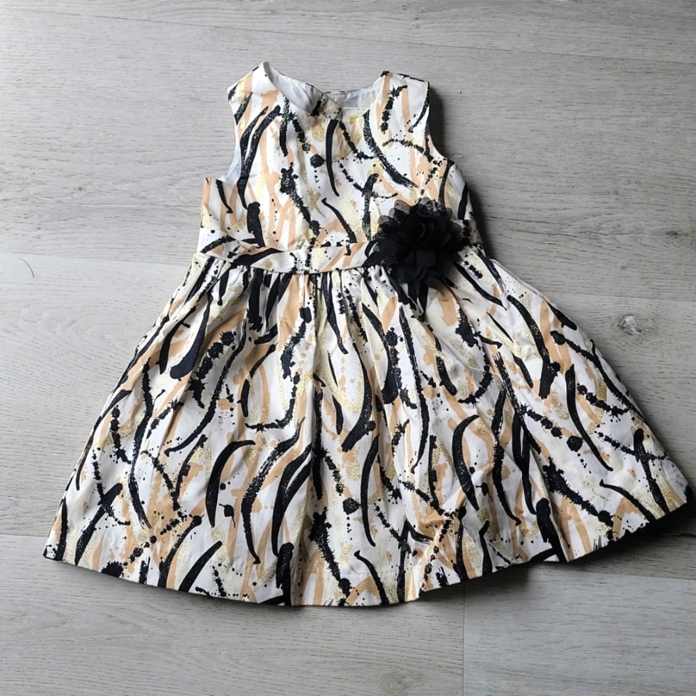 CRAZY 8 black white and gold dress formal holidays Christmas party